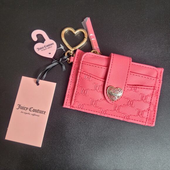 Juicy Couture That Bling Tab Elongated Petal‎ Pink Lemonade Card Case Wallet NWT - Picture 1 of 6